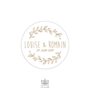 Stickers Rond Mariage Champ Tre Stickers Couronne D Olivier Kraft Blanc